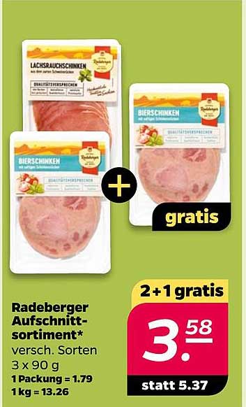 Radeberger Aufschnitt-Sortiment - 3 x 90 g + 1 gratis!