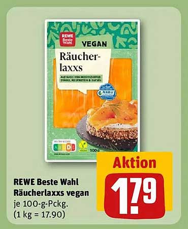 REWE Beste Wahl Räucherlaxxx vegan je 100-g-Pckg.