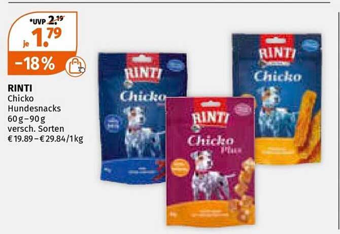 RINTI Chicko Hundesnacks 60g - 90g verschiedene Sorten