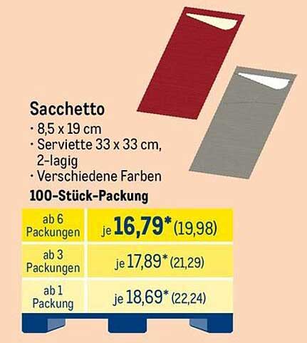 Sacchetto Servietten - 100-Stück-Packung