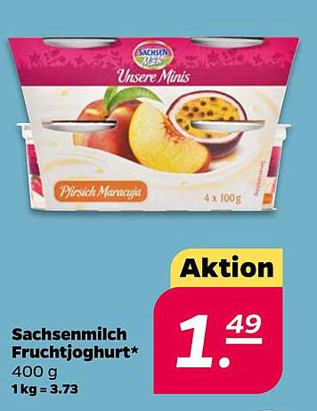 Sachsenmilch Fruchtjoghurt - Pfirsich Maracuja 4x100g