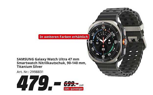 SAMSUNG Galaxy Watch Ultra 47 mm Smartwatch - Titanium Silver
