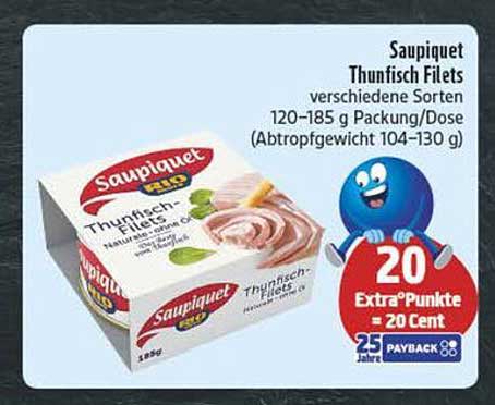 Saupiquet Thunfisch Filets verschiedene Sorten 120-185 g