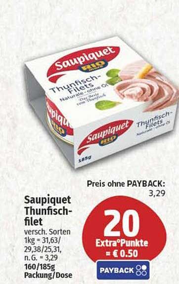 Saupiquet Thunfischfilet 185g