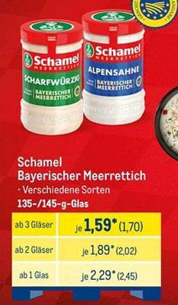 Schamel Bayerischer Meerrettich - Verschiedene Sorten