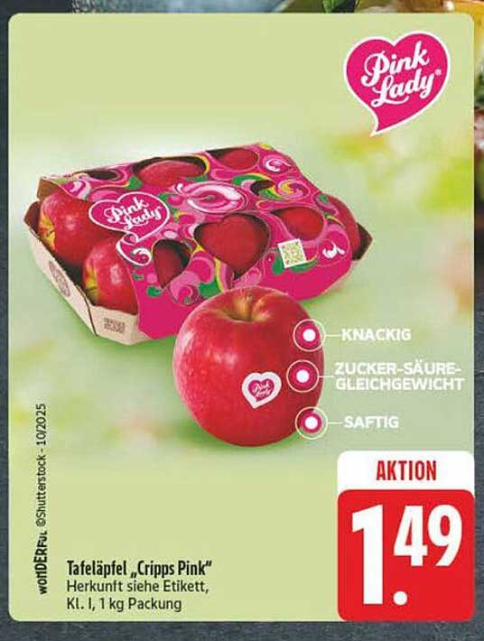 Tafeläpfel „Cripps Pink“ - 1 kg Packung zum Angebotspreis