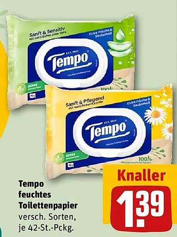 Tempo feuchtes Toilettenpapier – verschiedene Sorten, je 42-St.-Pck.