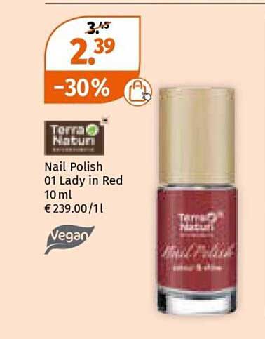 Terra Natur Nail Polish 01 Lady in Red 10 ml