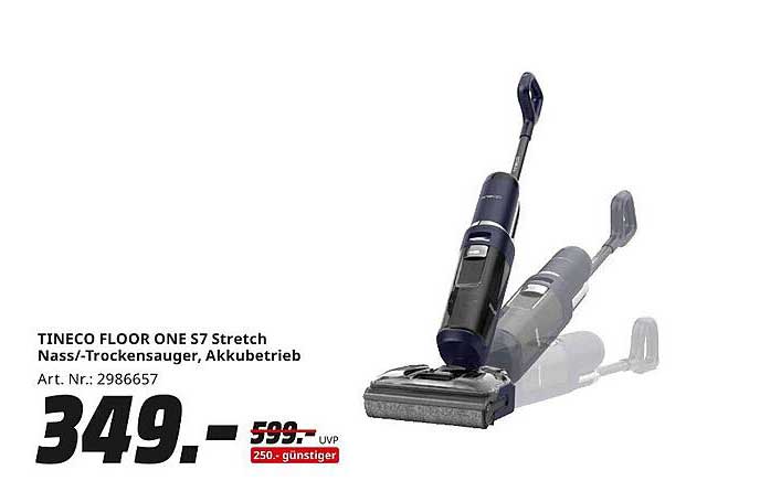 TINECO FLOOR ONE S7 Stretch Nass-/Trockensauger, Akkubetrieb