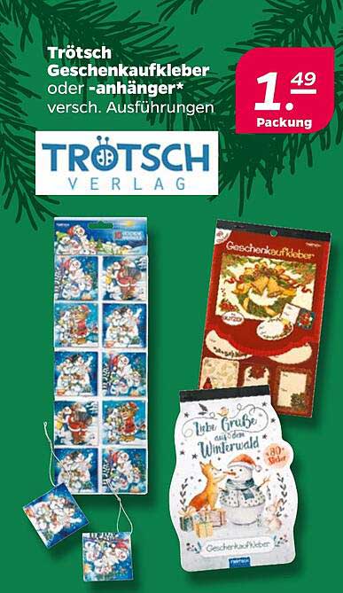 Trötsch Geschenkaufkleber oder -anhänger, versch. Ausführungen