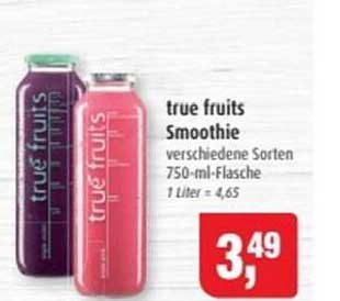 true fruits Smoothie 750-ml-Flasche - verschiedene Sorten