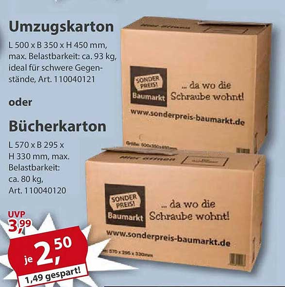 Umzugskarton oder Bücherkarton - Ideal für deinen Umzug