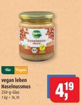 vegan leben Haselnussmus 250-g-Glas