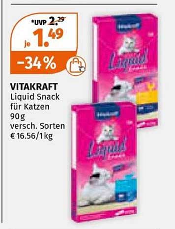 VITAKRAFT Liquid Snack für Katzen 90g - jetzt nur 1,49 €
