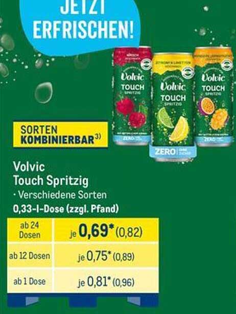 Volvic Touch Spritzig - Erfrischende Vielfalt in Dosen