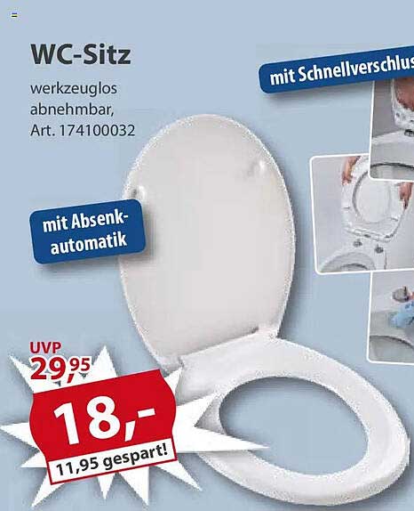 WC-Sitz - werkzeuglos abnehmbar, Art. 174100032