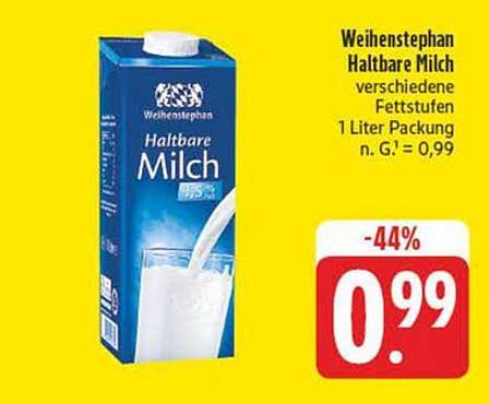 Weihenstephan Haltbare Milch – verschiedene Fettstufen 1 Liter Paket