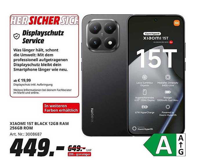 XIAOMI 15T BLACK 12GB RAM 256GB ROM