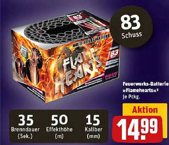 Feuerwerks-Batterie »Flamehearts«