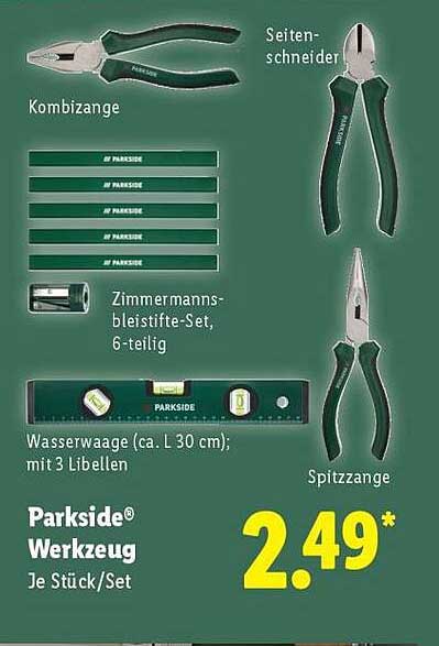 Parkside® Werkzeug Set – Kombizange, Spitzzange und mehr