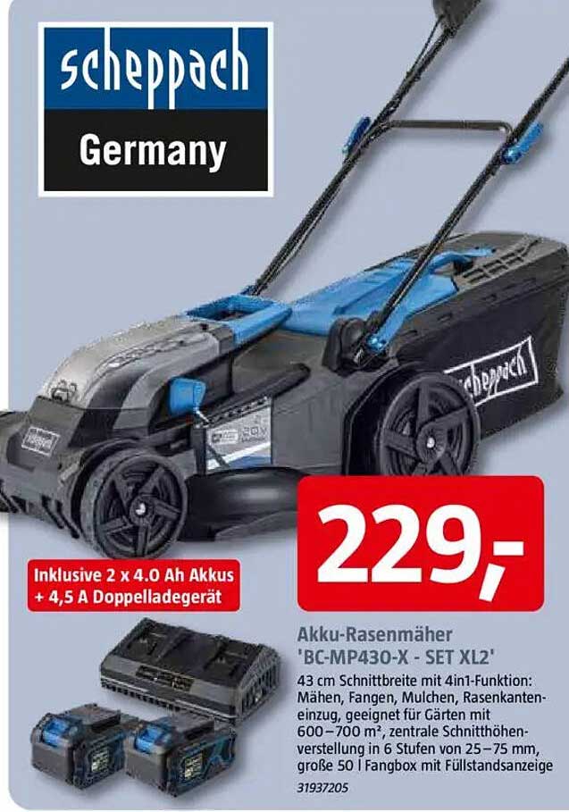 Akku-Rasenmäher 'BC-MP430-X - SET XL2'