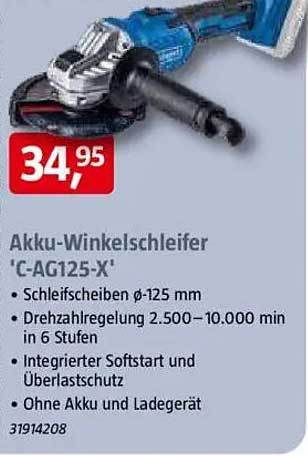 Akku-Winkelschleifer 'C-AG125-X'