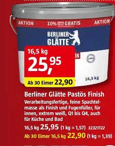 Berliner Glätte Pastös Finish 16,5 kg