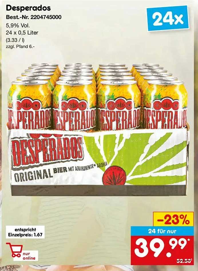 Desperados 24 x 0,5 Liter Dosen