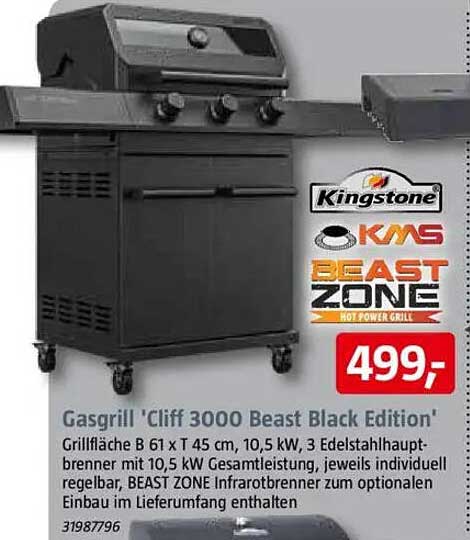 Gasgrill 'Cliff 3000 Beast Black Edition'
