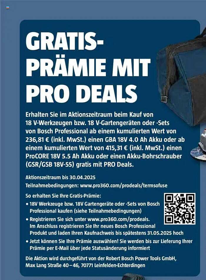 GRATIS-PRÄMIE MIT PRO DEALS