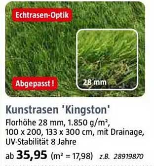 Kunstrasen 'Kingston' - Echtrasen-Optik für Ihren Garten