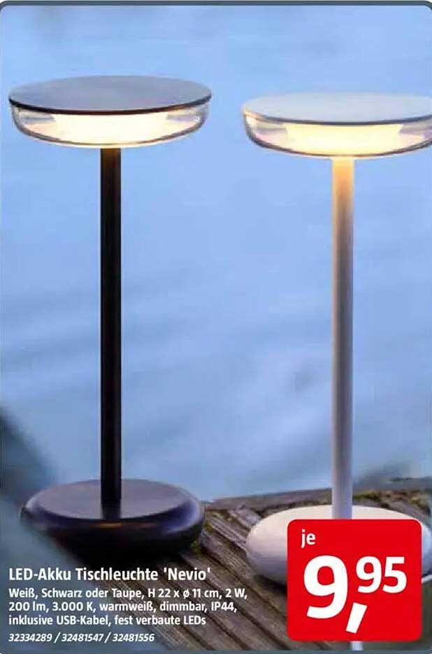 LED-Akku Tischleuchte 'Nevio'