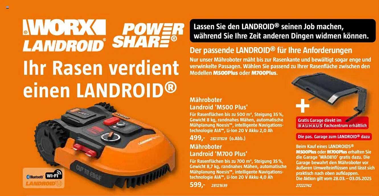 Mähroboter Landroid 'M500 Plus' – Ihr Partner für den perfekten Rasen