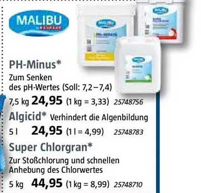 PH-Minus - Zum Senken des pH-Wertes (Soll: 7,2–7,4)