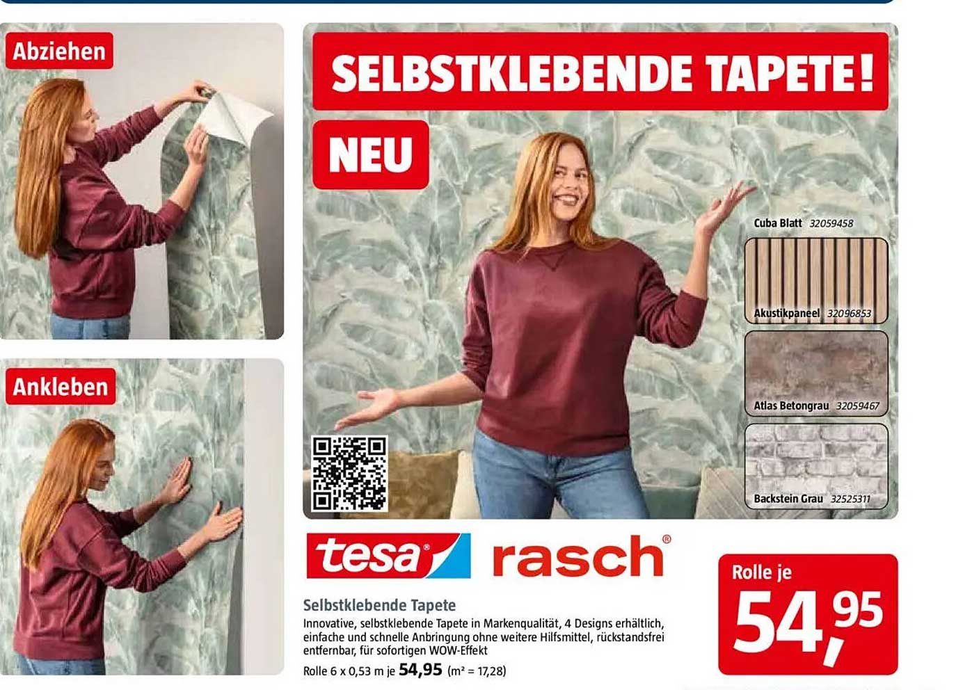 Selbstklebende Tapete von tesa rasch – Now Available!