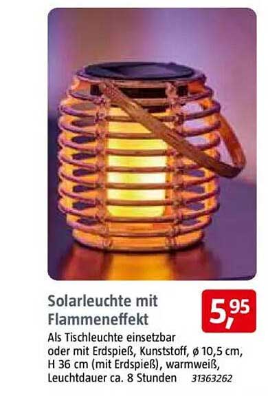 Solarleuchte mit Flammeneffekt