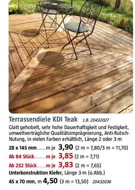 Terrassendiele KDI Teak
