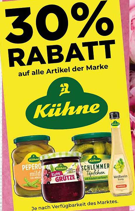 30% Rabatt auf alle Artikel der Marke Kühne