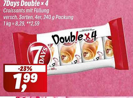 7Days Double * 4 - Croissants mit Füllung