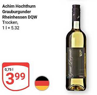 Achim Hochthurn Grauburgunder Rheinhessen DQW Trocken, 0,75 l