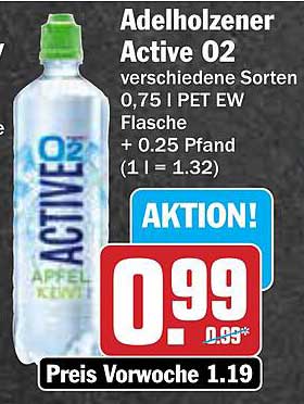 Adelholzer Active O2 0,75 l - Verschiedene Sorten