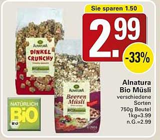 Alnatura Bio Müsli - verschiedene Sorten