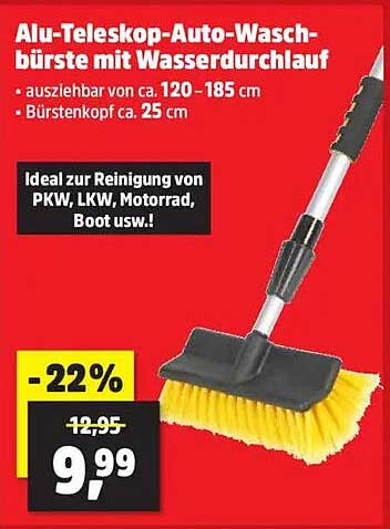 Alu-Teleskop-Auto-Waschbürste mit Wasserlauf