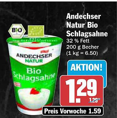 Andechser Natur Bio Schlagrahm 200 g