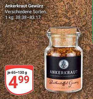 Ankerkraut Gewürz - Verschiedene Sorten, 65–130 g