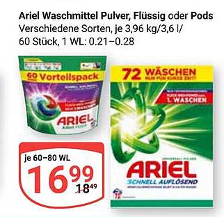 Ariel Waschmittel Pulver, Flüssig oder Pods – Verschiedene Sorten
