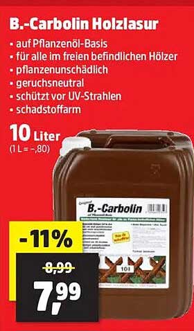 B.-Carbolin Holzlasur - 10 Liter
