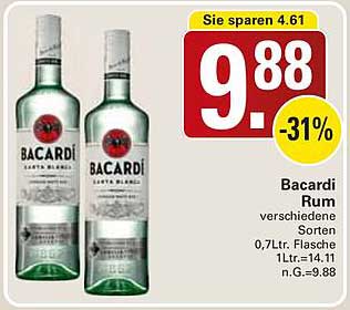 Bacardi Rum - verschiedene Sorten
