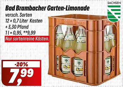 Bad Brambacher Garten-Limonade 12 x 0,7 Liter Kasten
