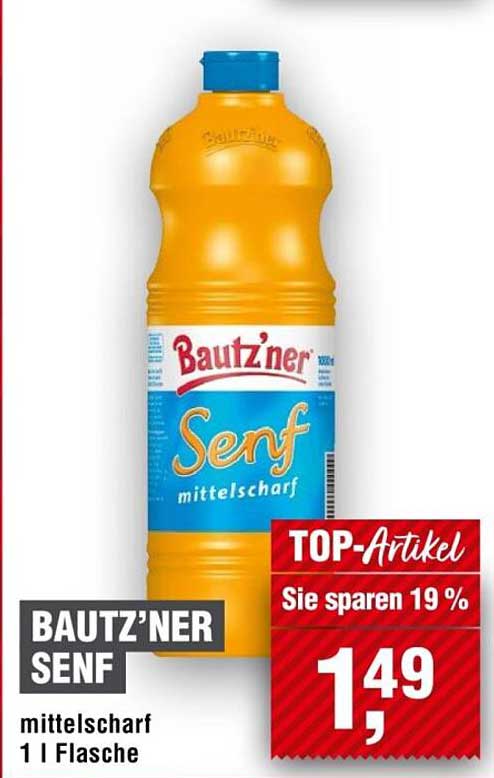 BAUTZ'NER SENF mittelscharf 1 l Flasche